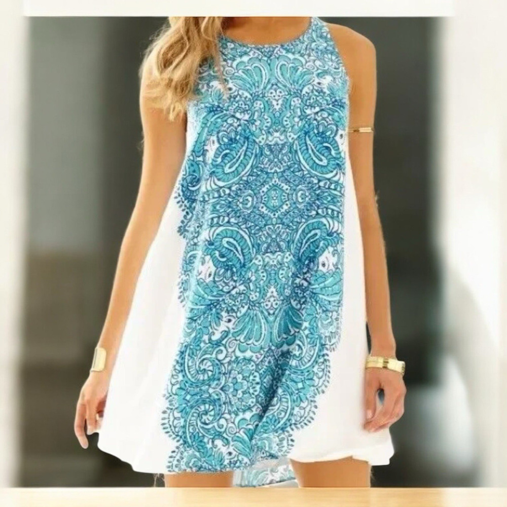 Lilly Pulitzer Wright Tipsy Tusks Trapeze Swing Dress Women's Size XS Preppy